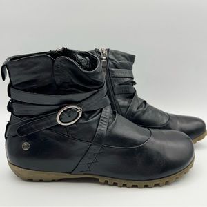 EUC Romika Fiona Leather Boots Black Zipper Ankle Booties EUR 38 US 8 Winter